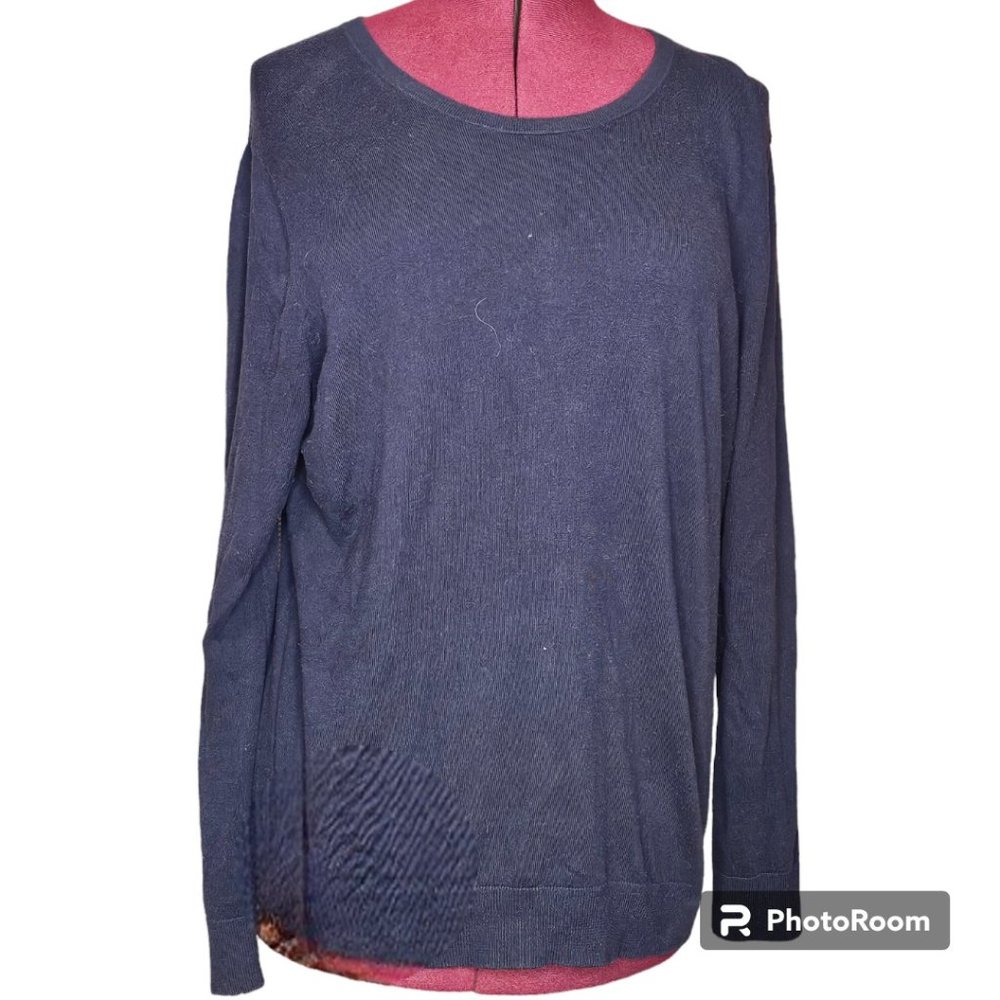 Gap Navy Blue Pullover Sweater Women's Preppy Size XL Good Used Condition